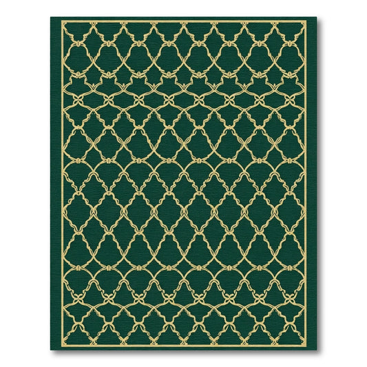 Emerald Gold Lattice Weave Rug