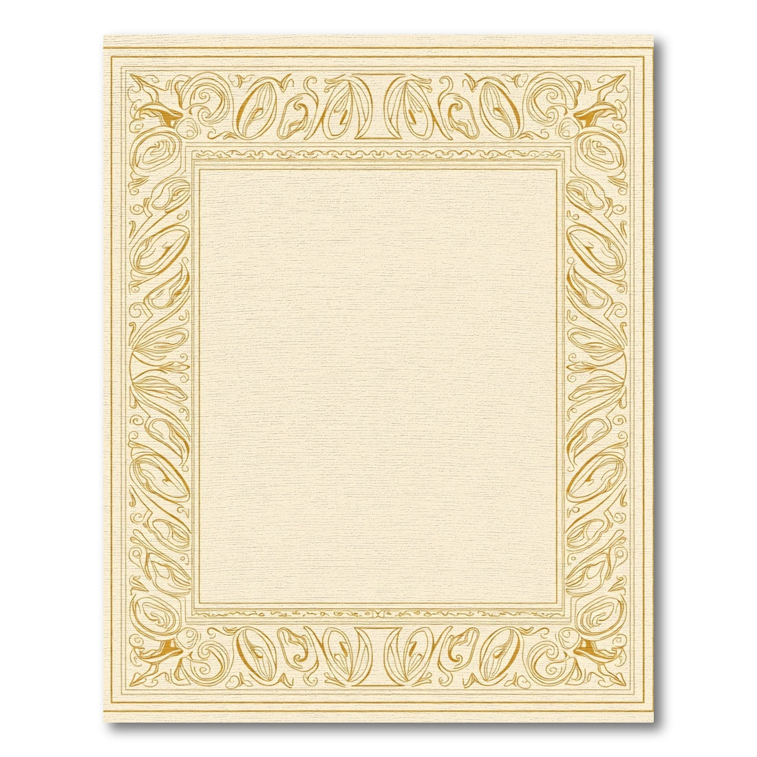 Golden Scroll Leaf Border Rug