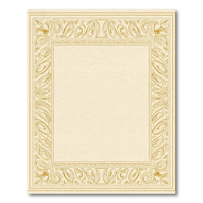 Golden Scroll Leaf Border Rug