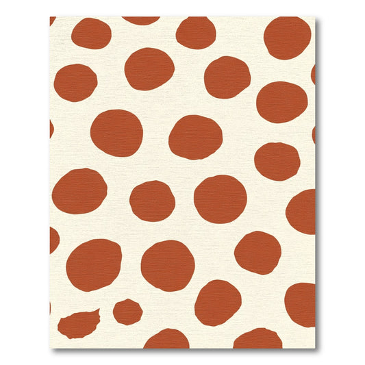 Terracotta Dot Patterned Cream Rug