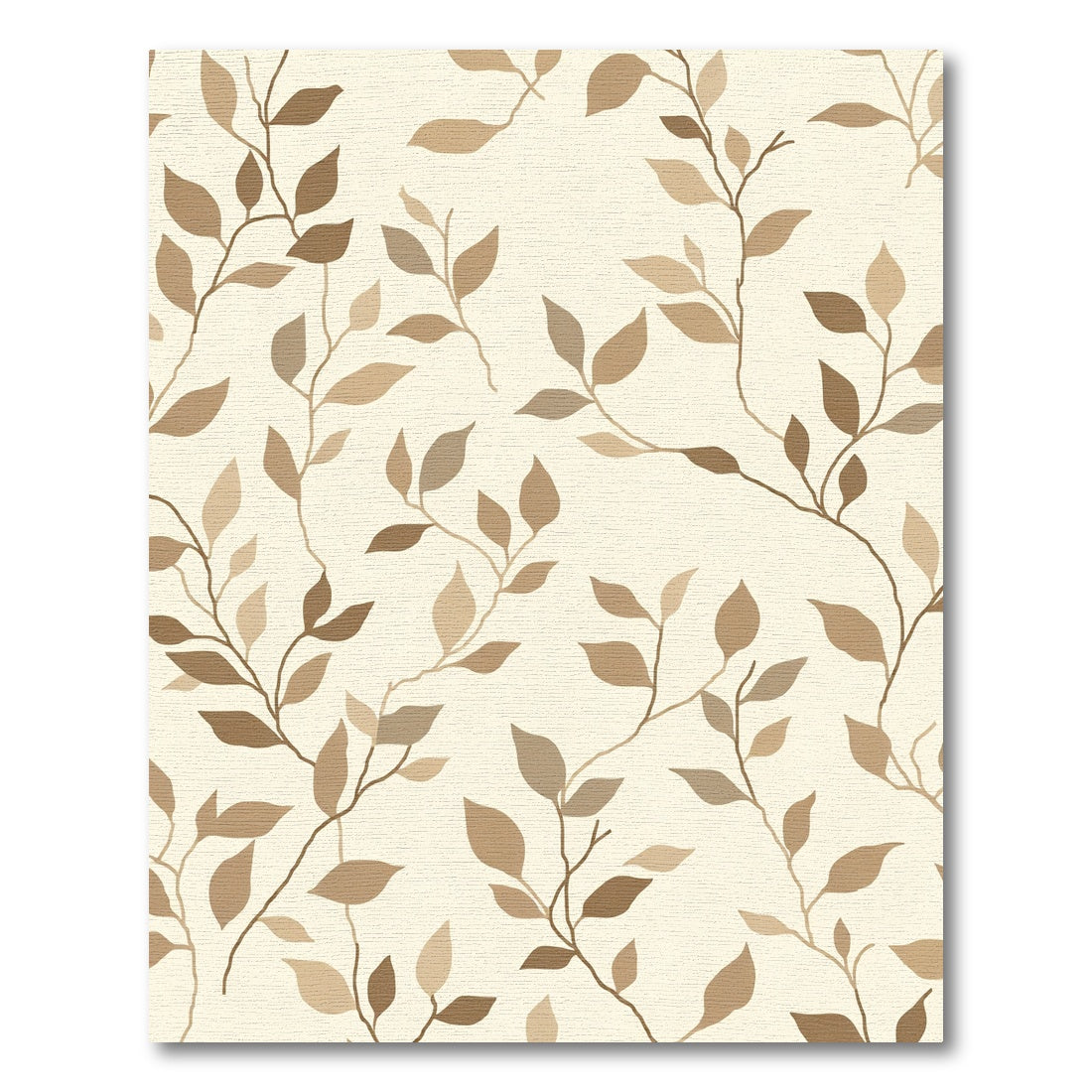Brown Leafy Vine Scroll Rug