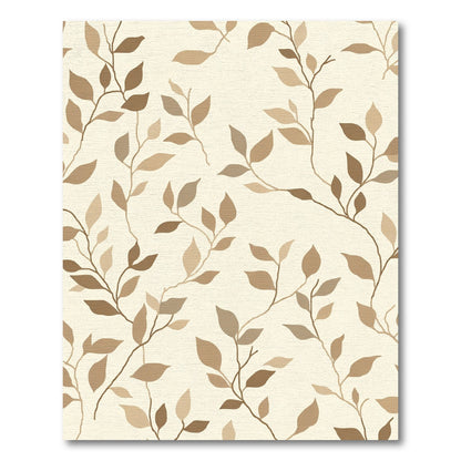 Brown Leafy Vine Scroll Rug