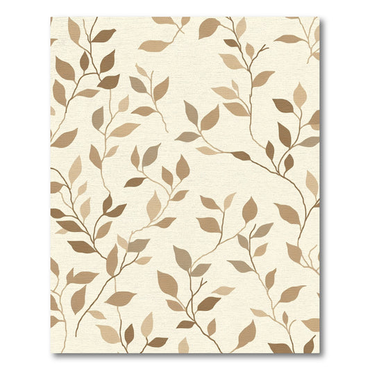 Brown Leafy Vine Scroll Rug