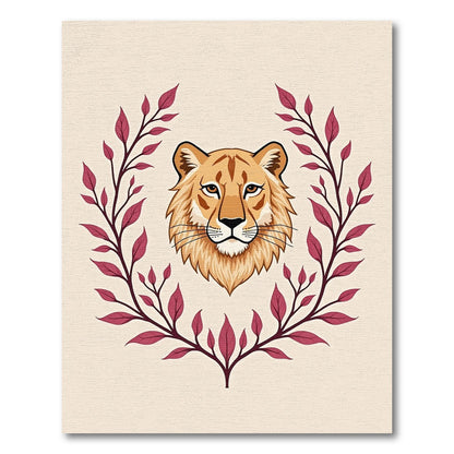 Golden Lion Laurel Wreath Rug