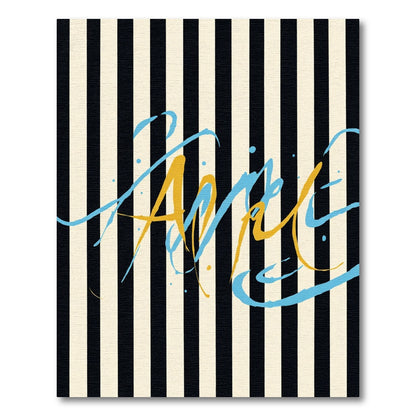 Bold Black Cream Striped Splatter Rug