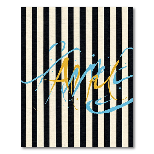 Bold Black Cream Striped Splatter Rug
