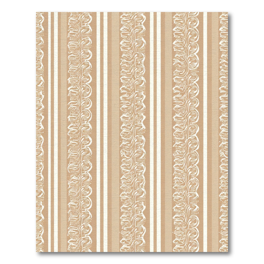 Neutral Beige Textured Vertical Stripe Rug
