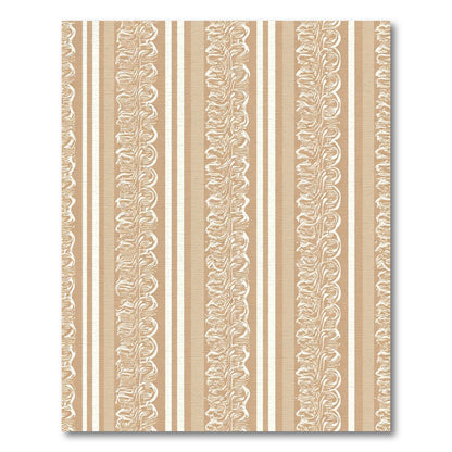 Neutral Beige Textured Vertical Stripe Rug