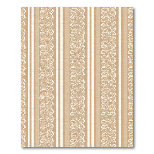 Neutral Beige Textured Vertical Stripe Rug