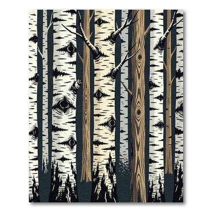 Black and White Forest Birch Rug
