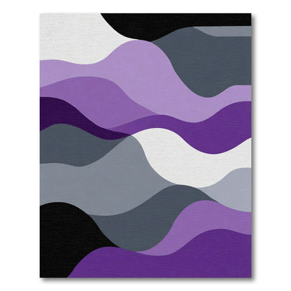 Amethyst Purple Abstract Wave Landscape Rug