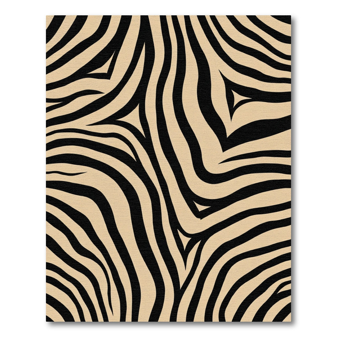 Bold Black Tan Zebra Stripes Rug