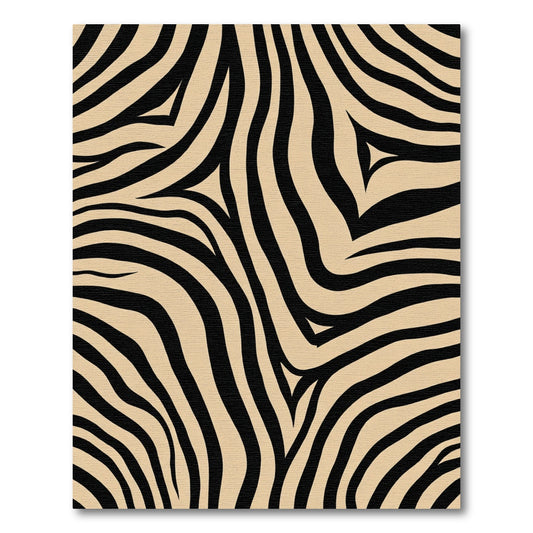 Bold Black Tan Zebra Stripes Rug