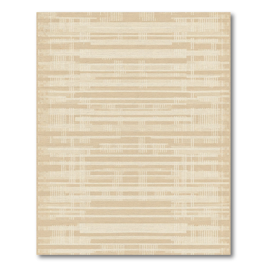 Neutral Hue Textured Horizontal Stripe Rug
