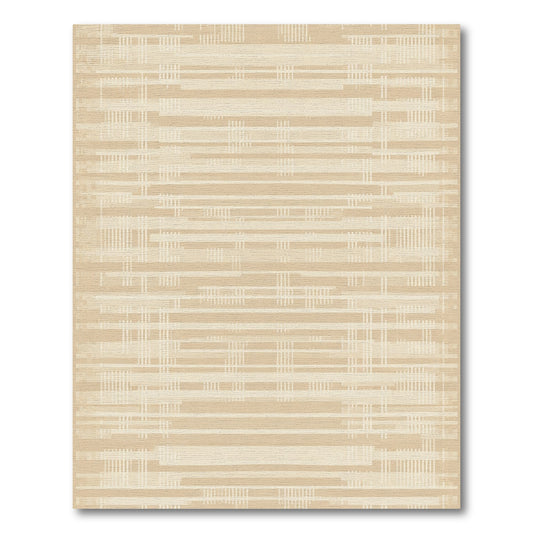 Neutral Hue Textured Horizontal Stripe Rug