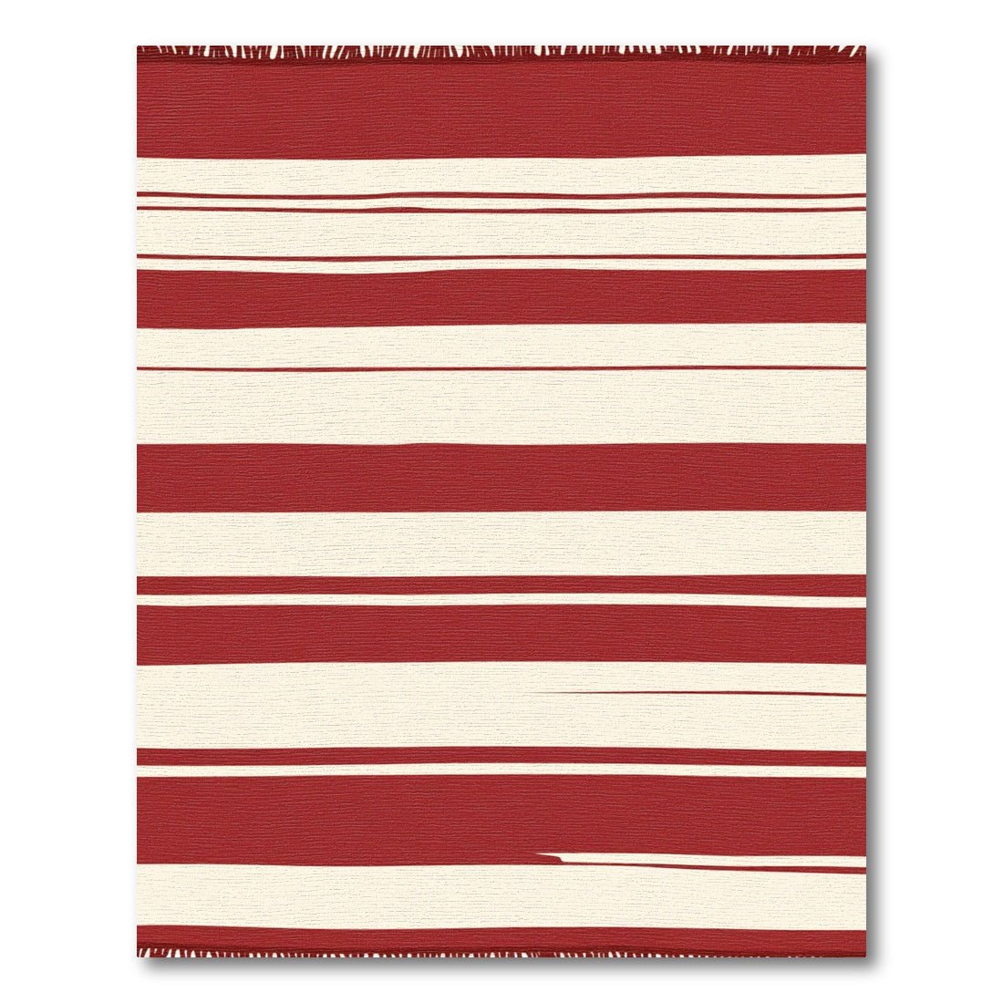 Bold Red Cream Stripe Rug