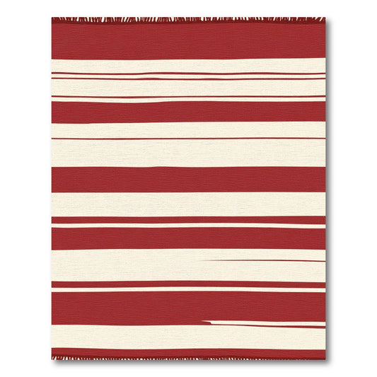 Bold Red Cream Stripe Rug