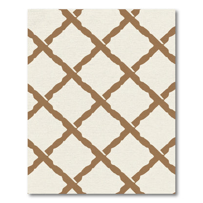 Brown Lattice Diamond Texture Rug