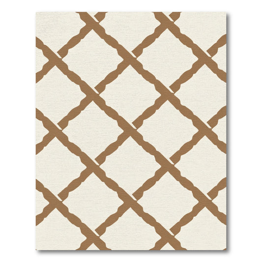 Brown Lattice Diamond Texture Rug