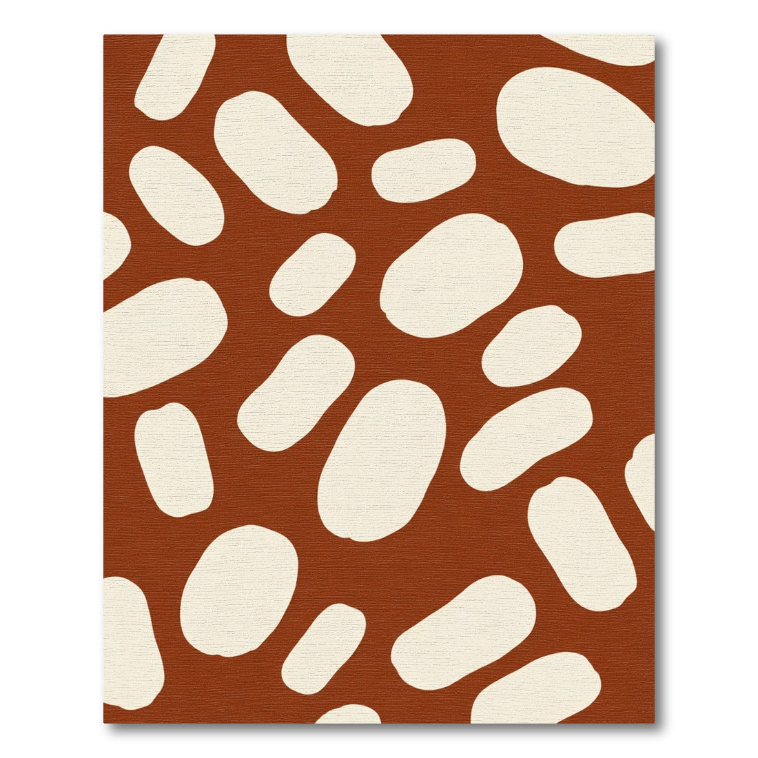 Terracotta Cream Abstract Blob Composition Rug