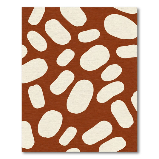 Terracotta Cream Abstract Blob Composition Rug