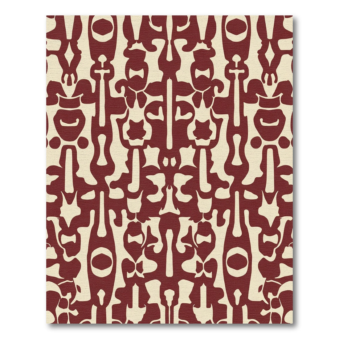 Deep Crimson Organic Flow Rug