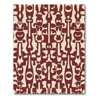 Deep Crimson Organic Flow Rug