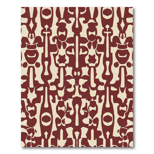 Deep Crimson Organic Flow Rug