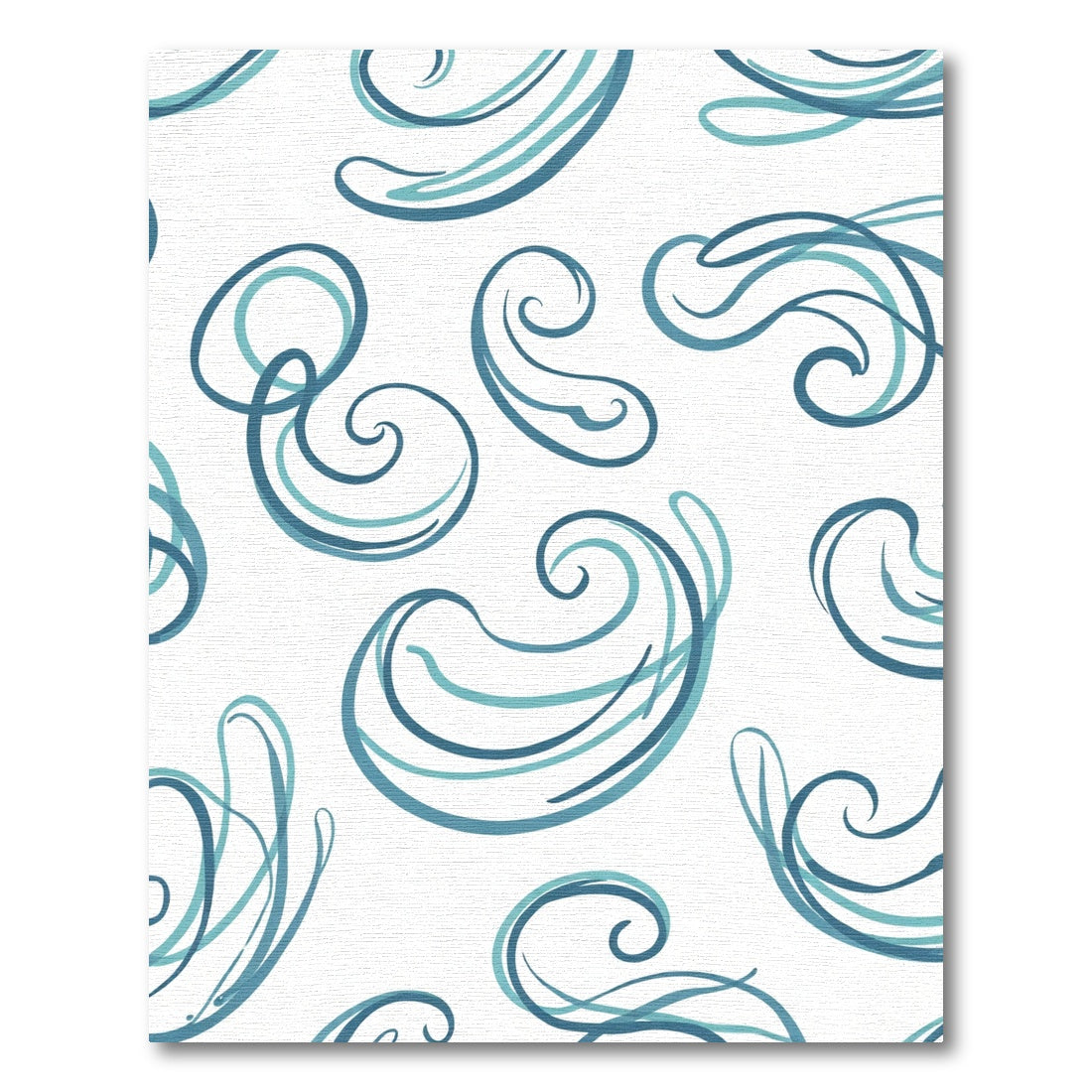 Azure Swirl Abstract Lines Rug