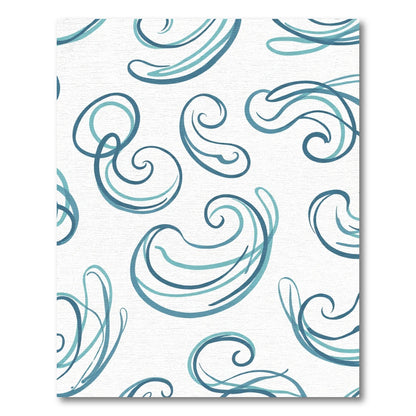 Azure Swirl Abstract Lines Rug