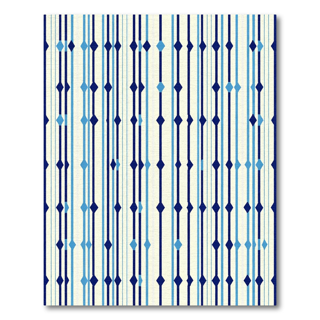 Navy Blue Diamond Vertical Stripe Rug
