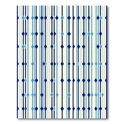 Navy Blue Diamond Vertical Stripe Rug