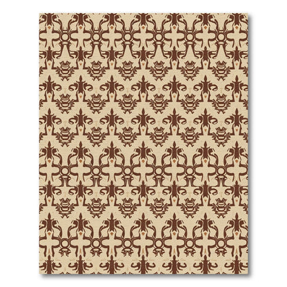 Ornate Brown Tan Abstract Symmetry Rug