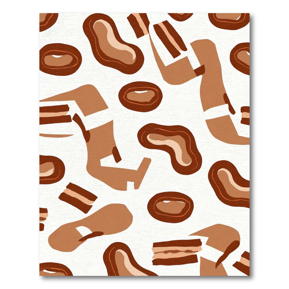 Brown Hue Abstract Fluid Shapes Rug