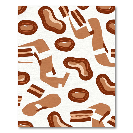 Brown Hue Abstract Fluid Shapes Rug