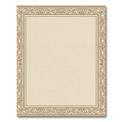 Elegant Tan Art Nouveau Border Rug