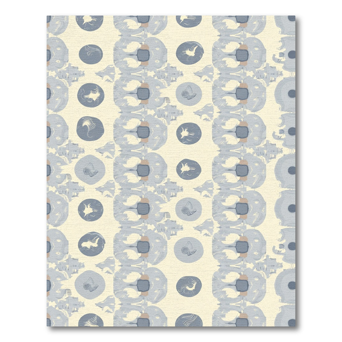 Abstract Blue Circles Column Rug