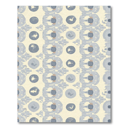 Abstract Blue Circles Column Rug