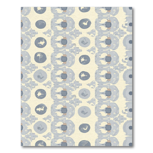 Abstract Blue Circles Column Rug