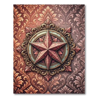 Crimson Starburst Medallion Baroque Rug
