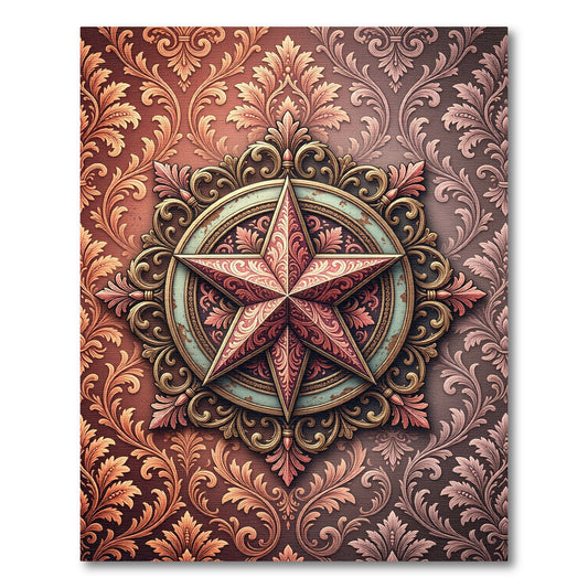 Crimson Starburst Medallion Baroque Rug