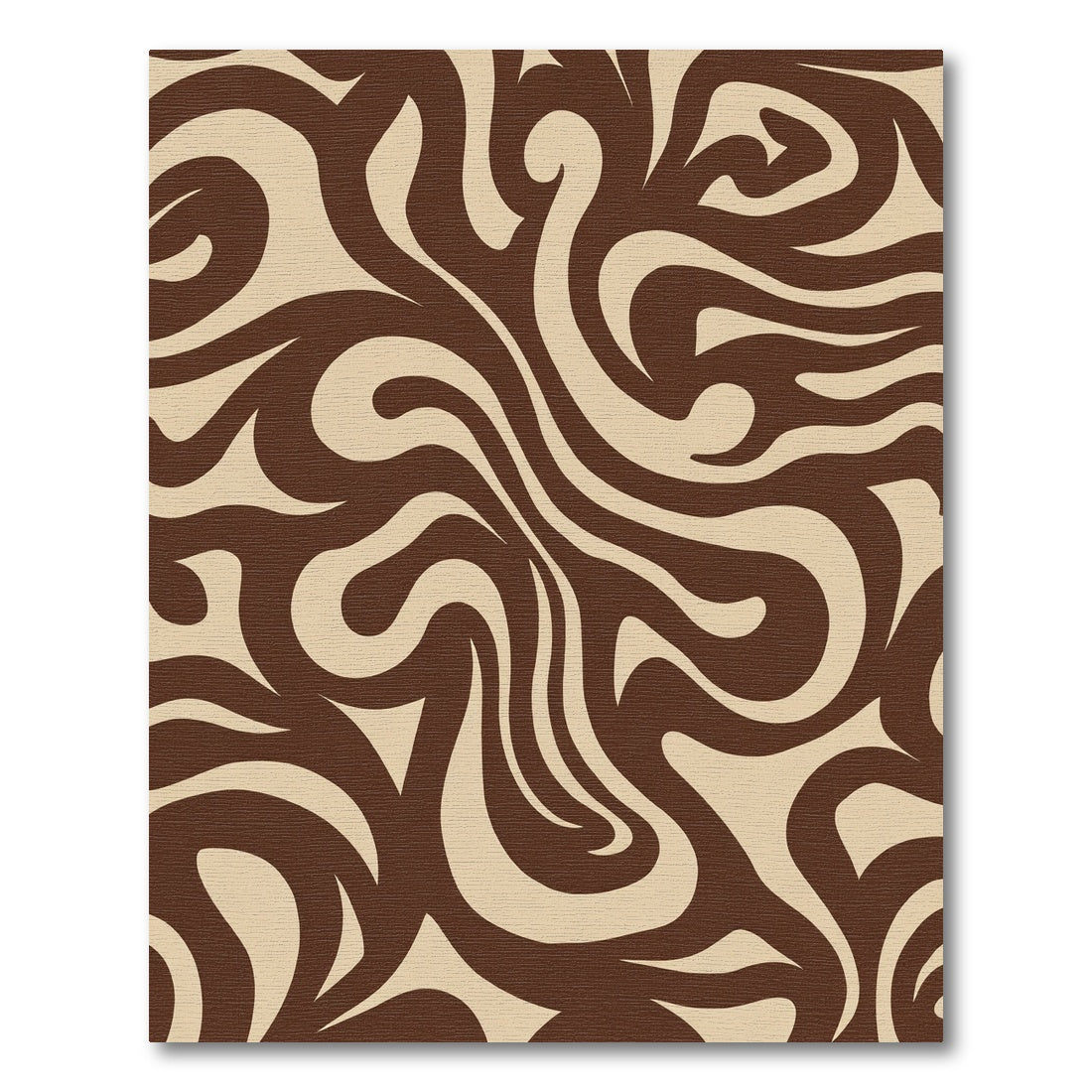 Brown Swirl Abstract Beige Cream Rug