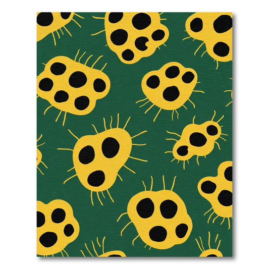 Yellow Amoeba Dot Garden Rug