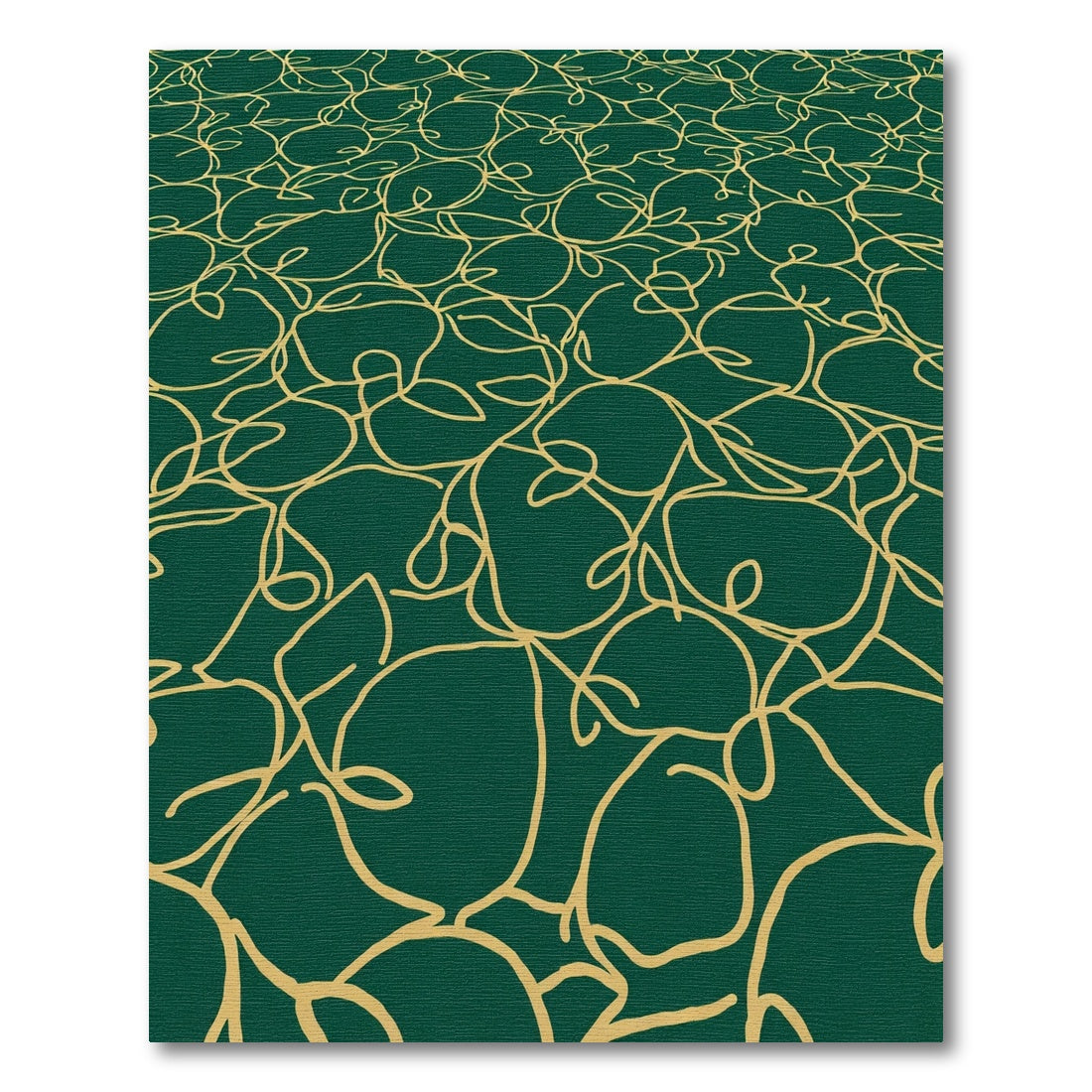 Emerald Green Gold Vine Scroll Rug