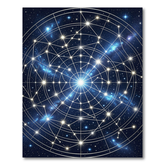 Celestial Constellation Radiant Blue Star Map Rug