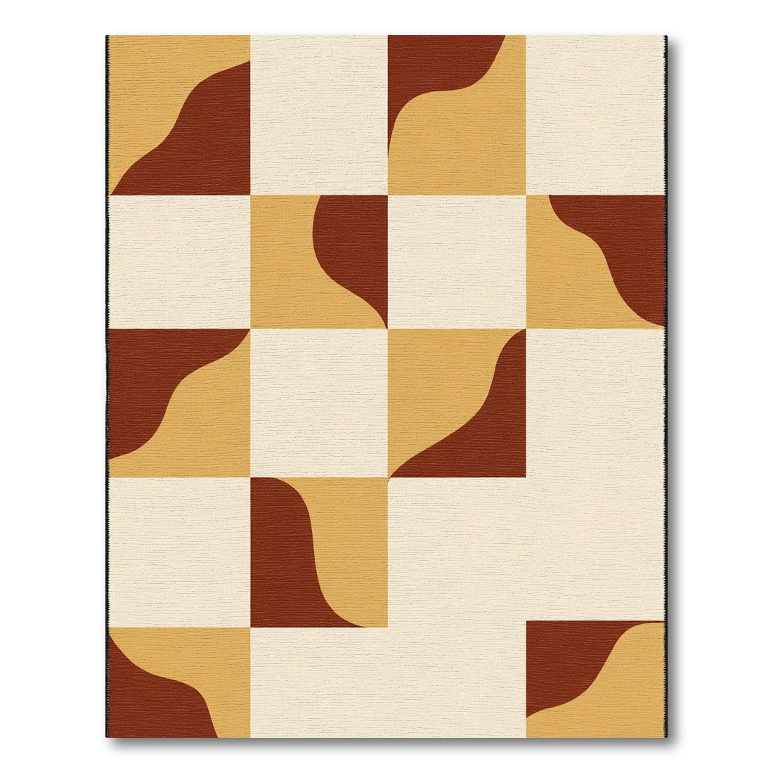 Shifting Squares Terra Cotta Geometric Rug