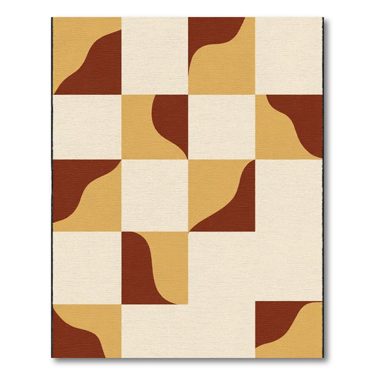 Shifting Squares Terra Cotta Geometric Rug