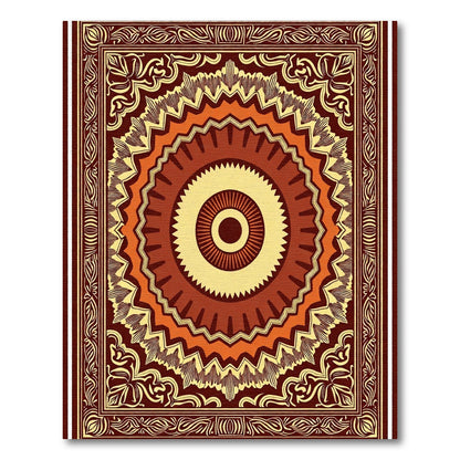 Earthy Tones Sunburst Floral Medallion Rug