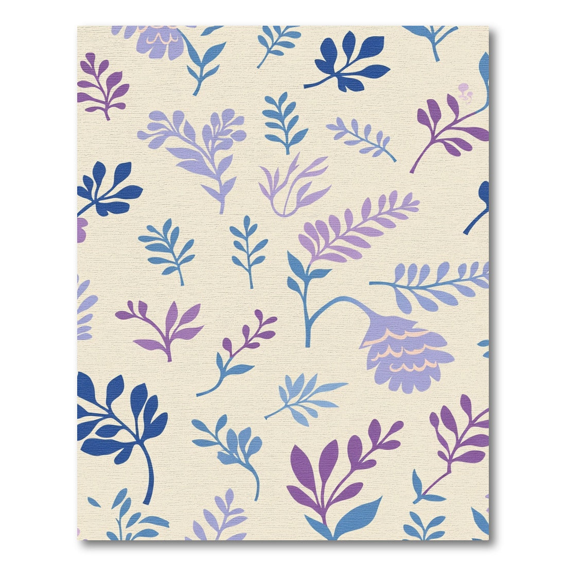 Amethyst Blue Leafy Sprigs Arrangement Rug