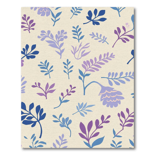 Amethyst Blue Leafy Sprigs Arrangement Rug